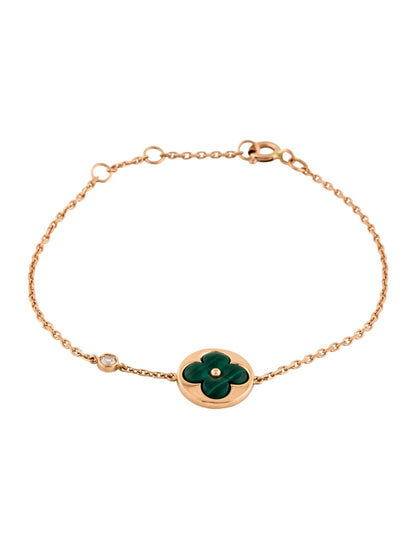 [AuraEcho Jewelry]SUN MALACHITE 1 DIAMOND PINK GOLD BRACELET