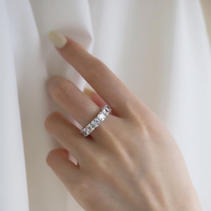 [AuraEcho]Elegant Princess Cut Tennis Ring