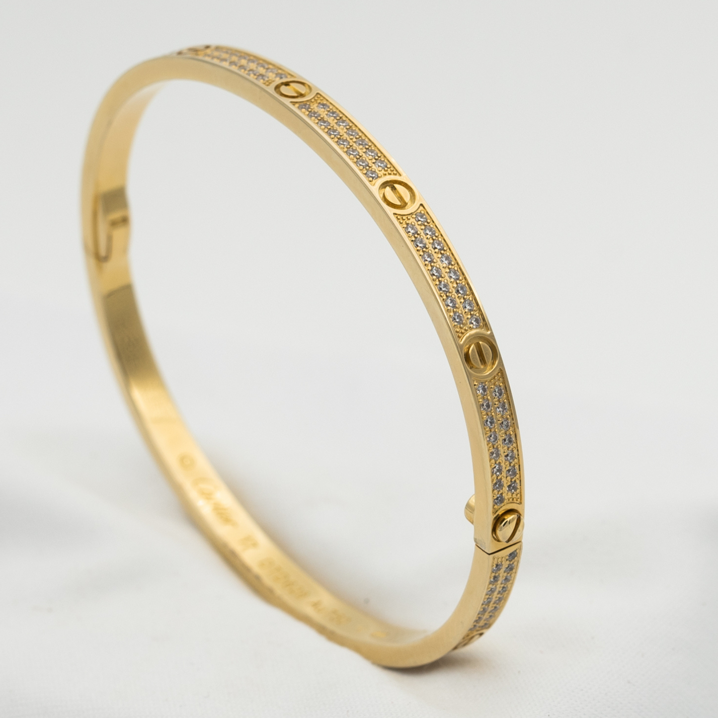 [AuraEcho Jewelry]LOVE BRACELET 3.65MM DIAMOND-PAVED SILVER