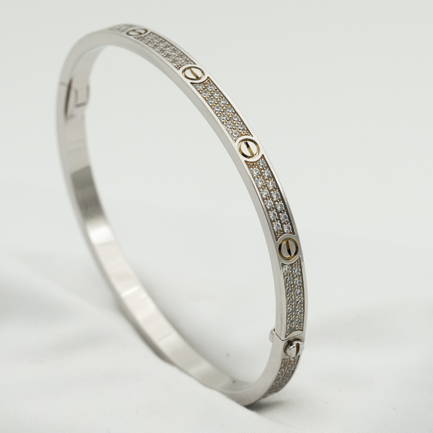 [AuraEcho Jewelry]LOVE BRACELET 3.65MM DIAMOND-PAVED SILVER