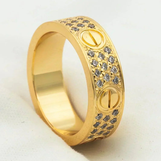 [AuraEcho Jewelry]LOVE RING 5.5MM DIAMONDS PAVED