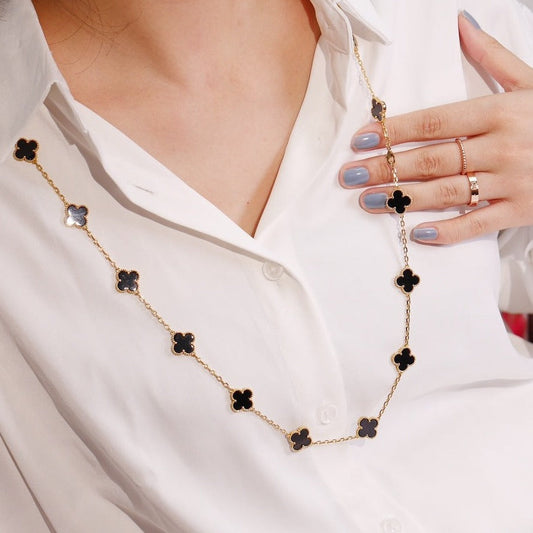 [AuraEcho Jewelry]CLOVER 20 MOTIFS ONYX ROSE GOLD
