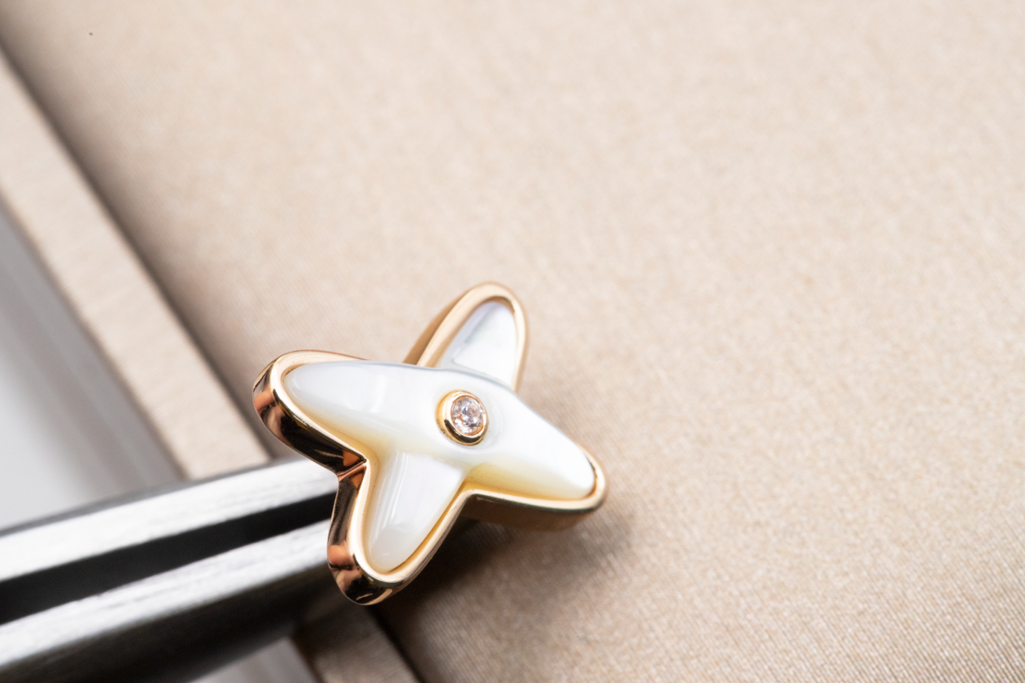 [AuraEcho Jewelry]JEUX DE WHITE MOP ROSE GOLD DIAMOND EARRINGS