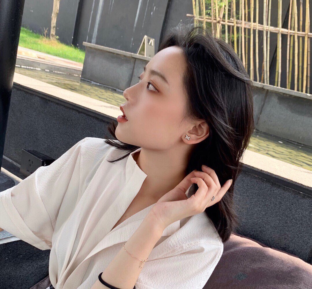 [AuraEcho Jewelry]JEUX DE WHITE MOP ROSE GOLD DIAMOND EARRINGS