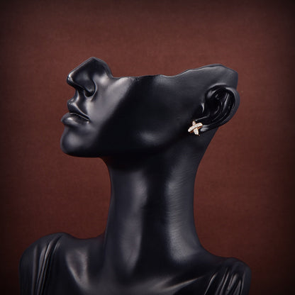 [AuraEcho Jewelry]JEUX DE GOLD DIAMOND EARRINGS