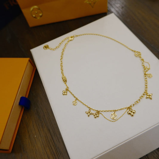 [AuraEcho Jewelry]BLOOMING SUPPLE NECKLACE BRASS