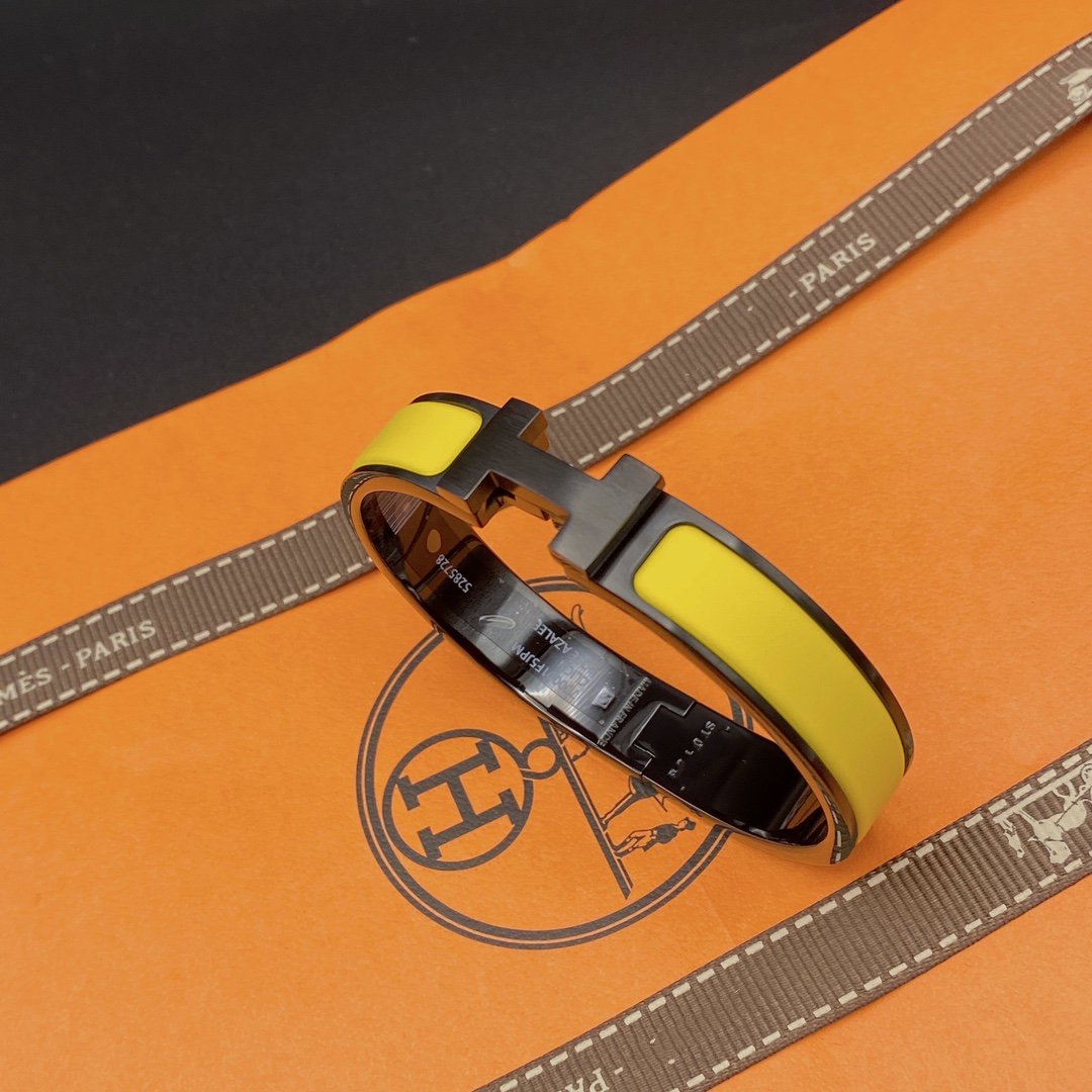[AuraEcho Jewelry]CLIC HM SO BLACK YELLOW BRACELET