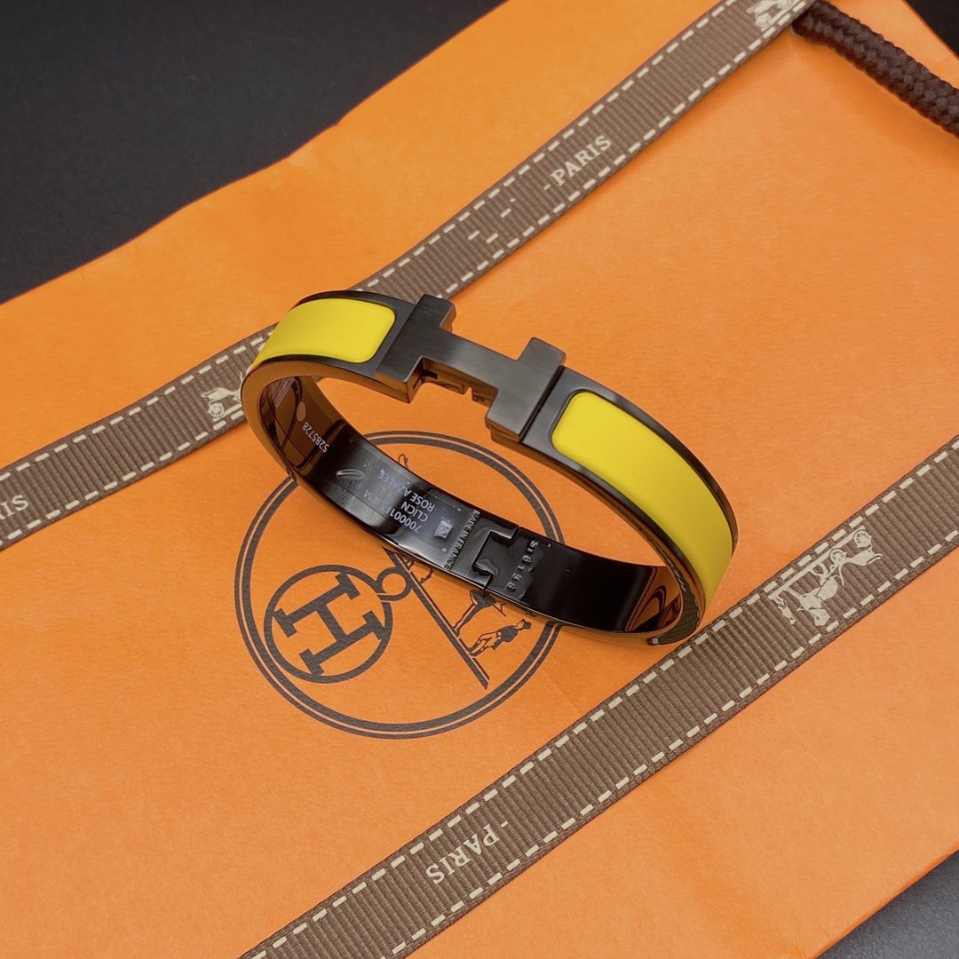 [AuraEcho Jewelry]CLIC HM SO BLACK YELLOW BRACELET