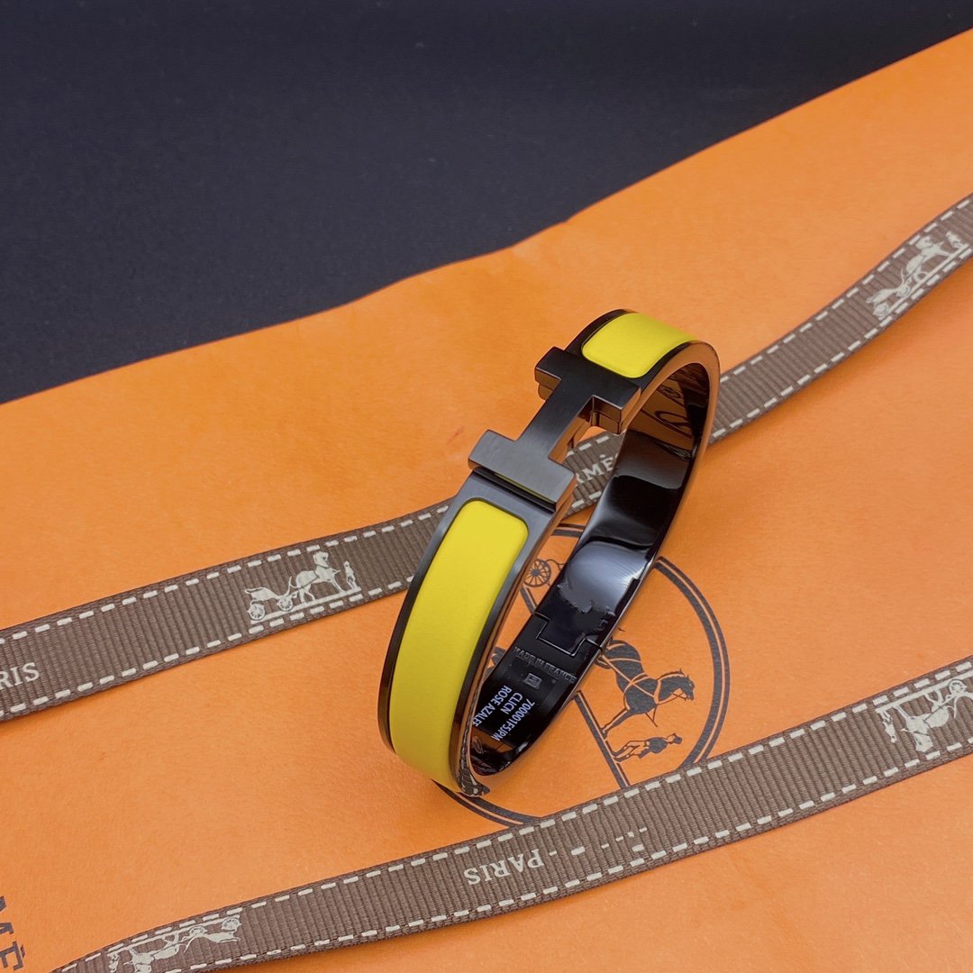 [AuraEcho Jewelry]CLIC HM SO BLACK YELLOW BRACELET