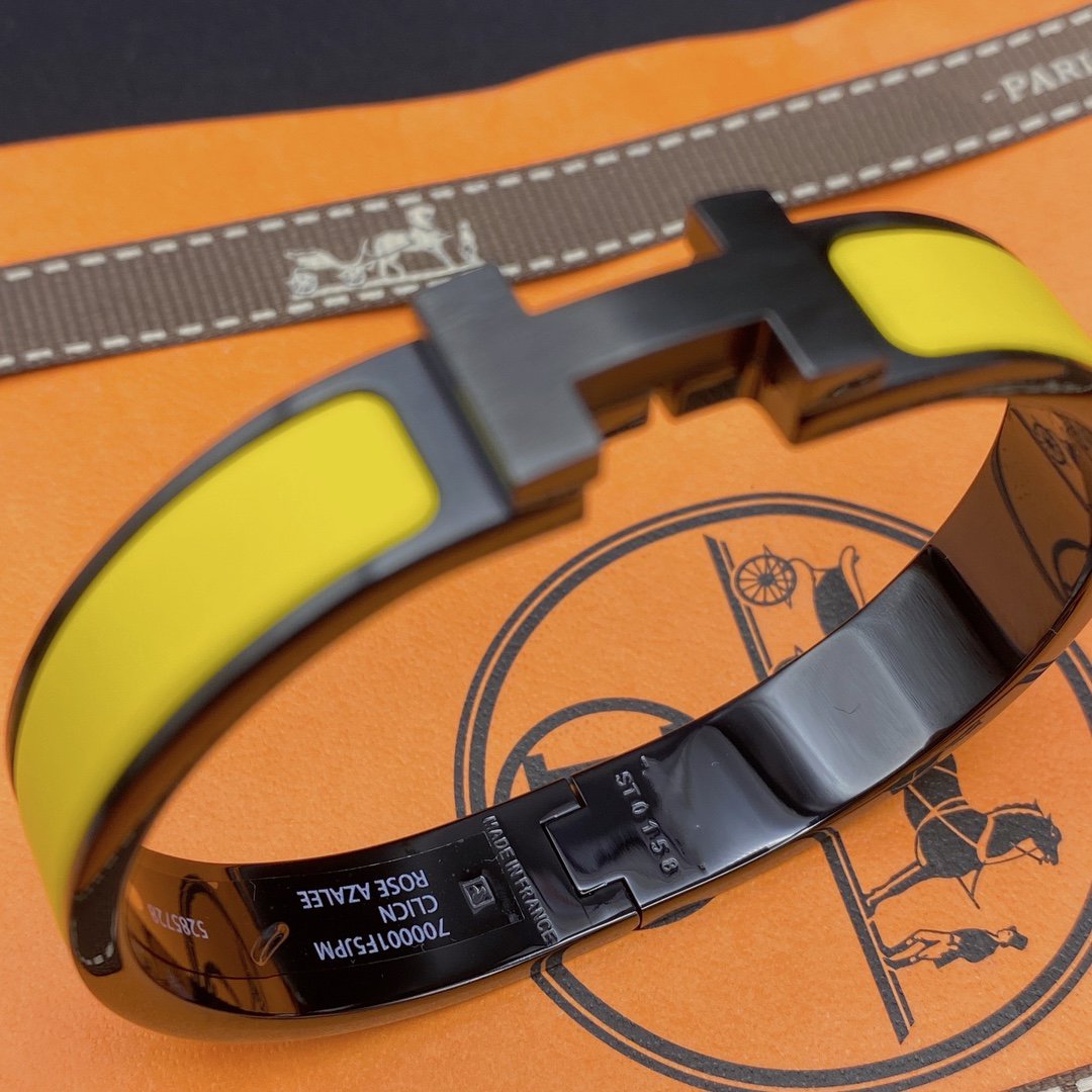 [AuraEcho Jewelry]CLIC HM SO BLACK YELLOW BRACELET