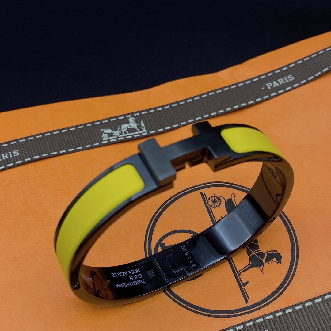 [AuraEcho Jewelry]CLIC HM SO BLACK YELLOW BRACELET