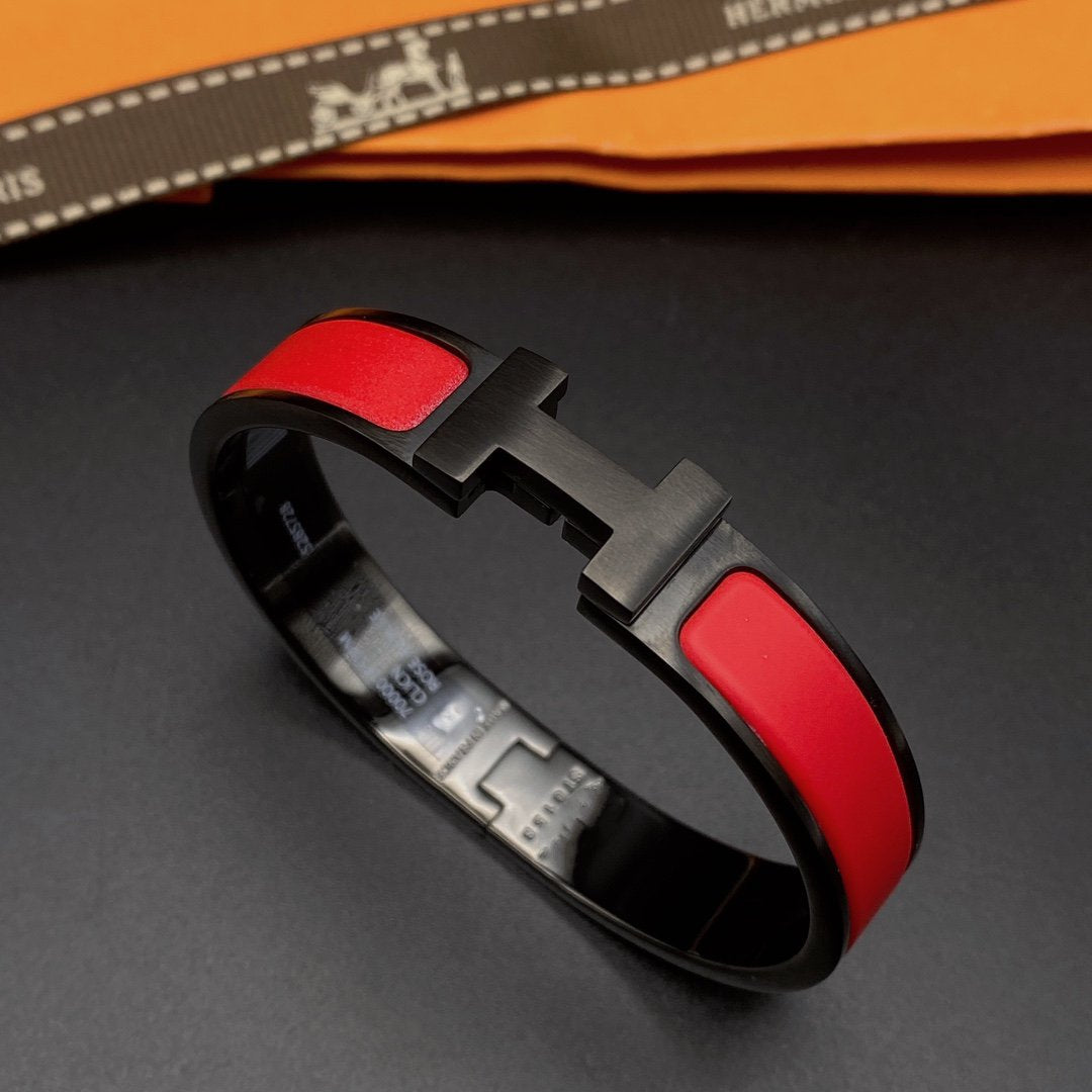 [AuraEcho Jewelry]CLIC HM SO BLACK RED BRACELET