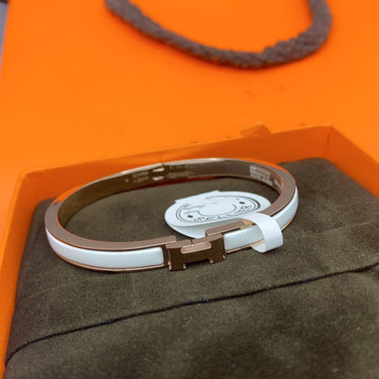[AuraEcho Jewelry]CLASSIC HM CLIC WHITE 8MM ENAMEL BRACELET