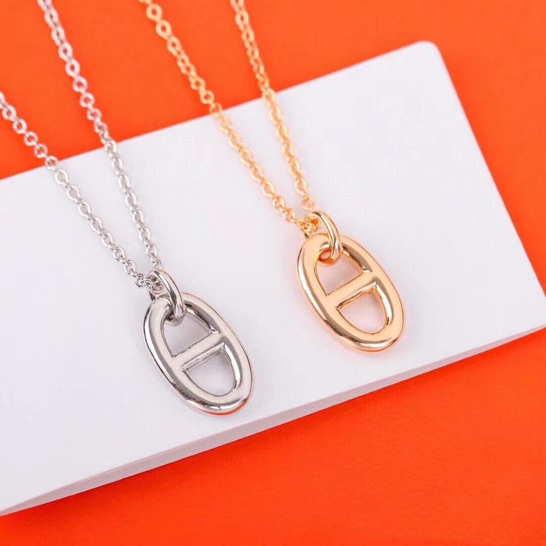 [AuraEcho Jewelry]HM PIG NOSE NECKLACE