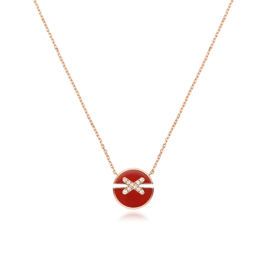 [AuraEcho Jewelry]JEUX DE ROSE GOLD DIAMOND NECKLACE