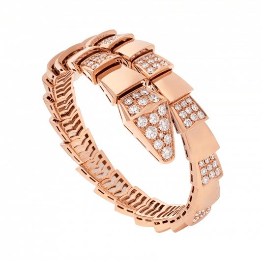 [AuraEcho Jewelry]SERPENTI WIDE BRACELET PINK GOLD DIAMOND