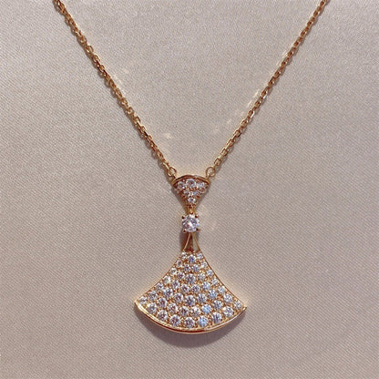 [AuraEcho Jewelry]DREAM NECKLACE PINK GOLD FULL DIAMOND