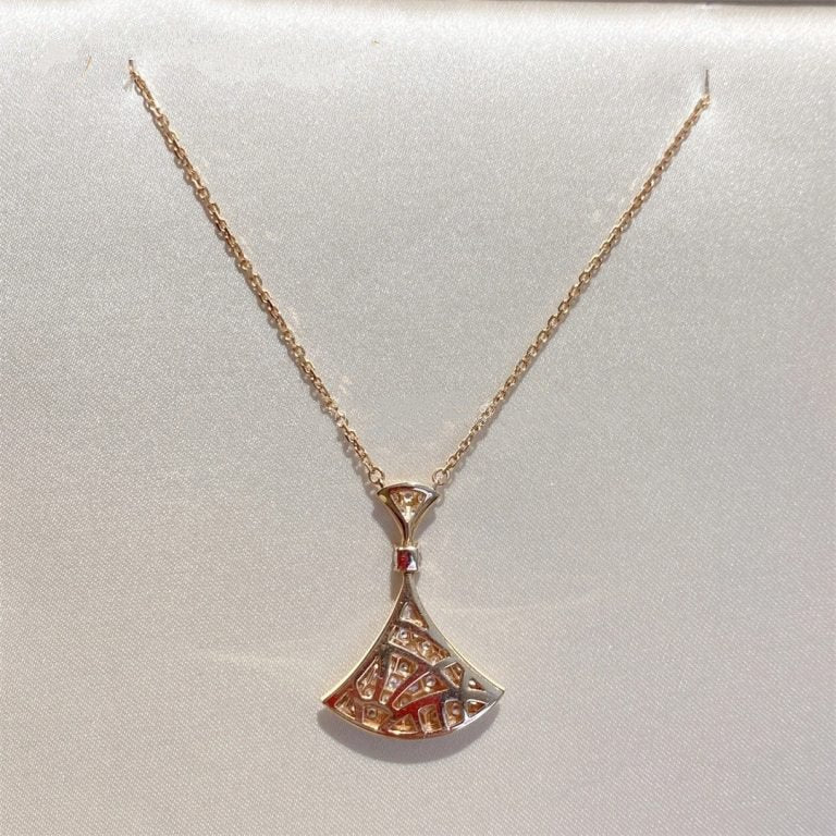 [AuraEcho Jewelry]DREAM NECKLACE PINK GOLD FULL DIAMOND