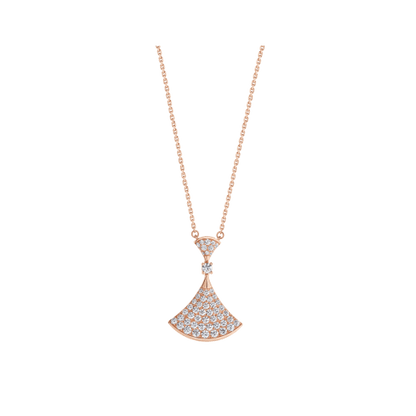 [AuraEcho Jewelry]DREAM NECKLACE PINK GOLD FULL DIAMOND