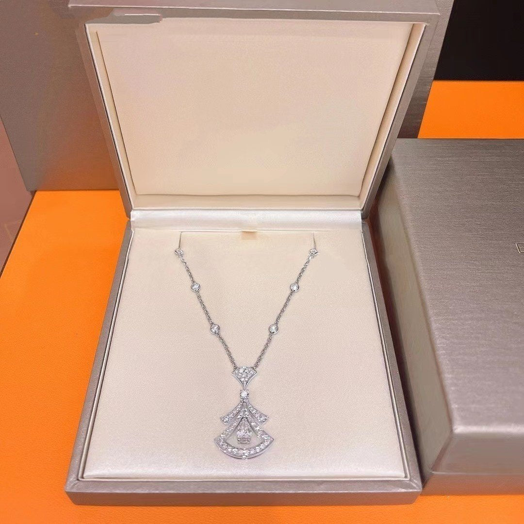 [AuraEcho Jewelry]DREAM NECKLACE WHITE DIAMOND SILVER