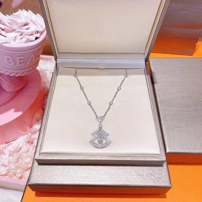 [AuraEcho Jewelry]DREAM NECKLACE WHITE DIAMOND SILVER