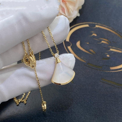 [AuraEcho Jewelry]DREAM NECKLACE WHITE MOP GOLD 1 DIAMOND