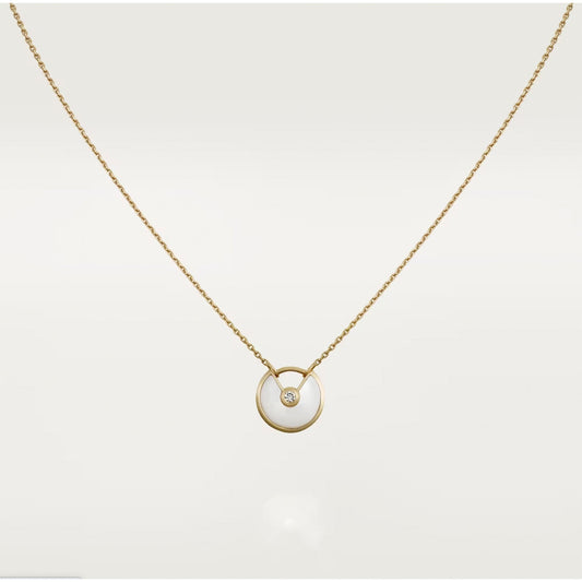[AuraEcho Jewelry]AMULETTE ROSE GOLD MOP NECKLACE