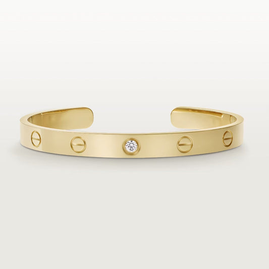 [AuraEcho Jewelry]LOVE BRACELET 6.1MM 1 DIAMOND OPEN CUFF