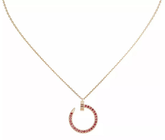 [AuraEcho Jewelry]JUSTE NECKLACE GOLD RED DIAMONDS