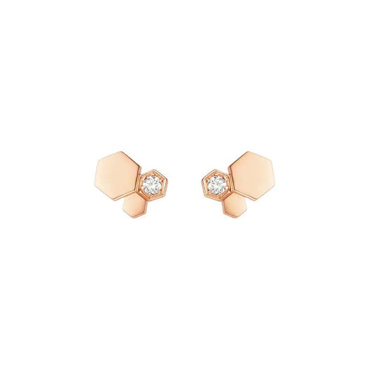 [AuraEcho Jewelry]BEE LOVE PINK GOLD DIAMOND EARRINGS