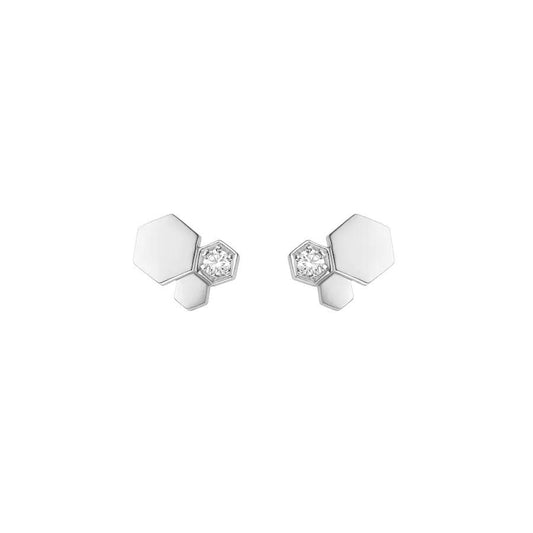 [AuraEcho Jewelry]BEE LOVE SILVER DIAMOND EARRINGS