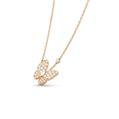[AuraEcho Jewelry]BUTTERFLY DIAMOND NECKLACE