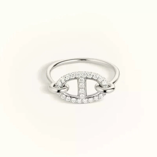 [AuraEcho Jewelry]RONDE SMALL SILVER DIAMOND RING