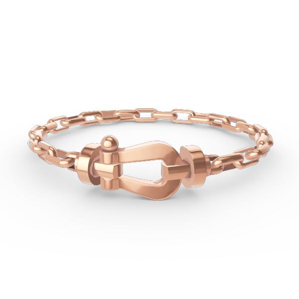 [AuraEcho Jewelry]FORCE LARGE HORSESHOE CLASP  METAL BRACELET