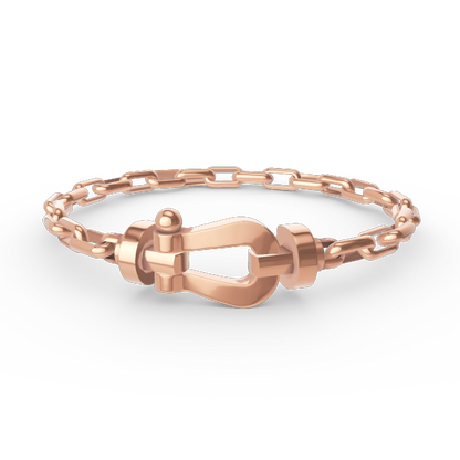 [AuraEcho Jewelry]FORCE LARGE HORSESHOE CLASP  METAL BRACELET