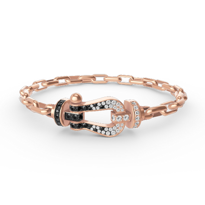 [AuraEcho Jewelry]FORCE LARGE HORSESHOE CLASP  METAL BRACELET