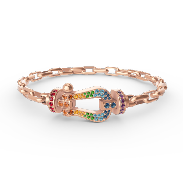 [AuraEcho Jewelry]FORCE LARGE HORSESHOE CLASP  METAL BRACELET