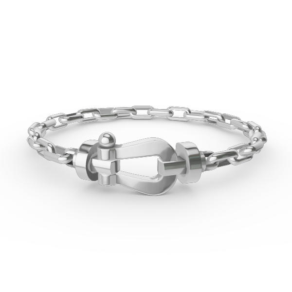 [AuraEcho Jewelry]FORCE LARGE HORSESHOE CLASP  METAL BRACELET