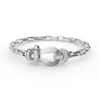 [AuraEcho Jewelry]FORCE LARGE HORSESHOE CLASP  METAL BRACELET