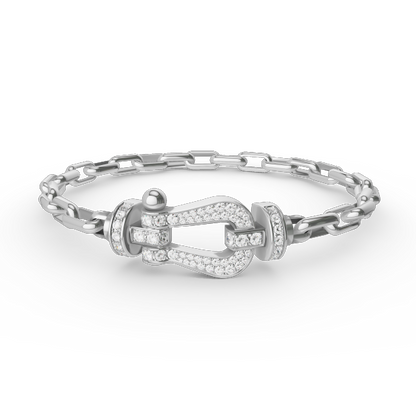[AuraEcho Jewelry]FORCE LARGE HORSESHOE CLASP  METAL BRACELET