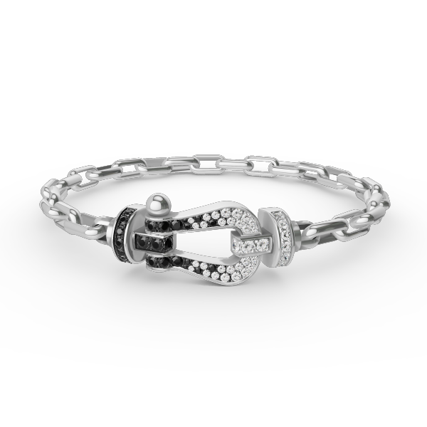 [AuraEcho Jewelry]FORCE LARGE HORSESHOE CLASP  METAL BRACELET