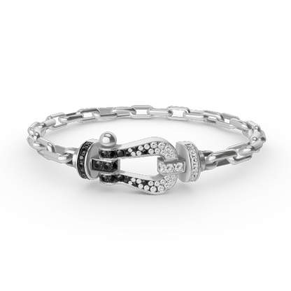 [AuraEcho Jewelry]FORCE LARGE HORSESHOE CLASP  METAL BRACELET