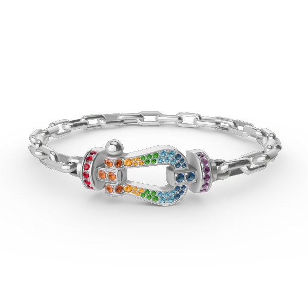 [AuraEcho Jewelry]FORCE LARGE HORSESHOE CLASP  METAL BRACELET