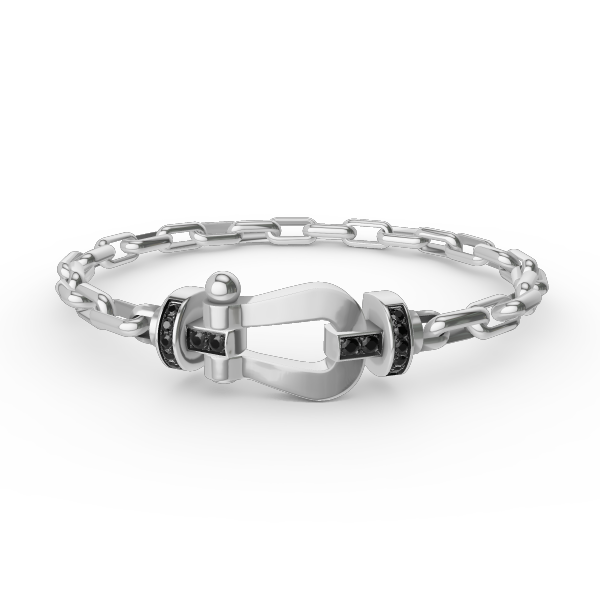 [AuraEcho Jewelry]FORCE LARGE HORSESHOE CLASP  METAL BRACELET