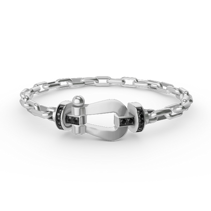 [AuraEcho Jewelry]FORCE LARGE HORSESHOE CLASP  METAL BRACELET