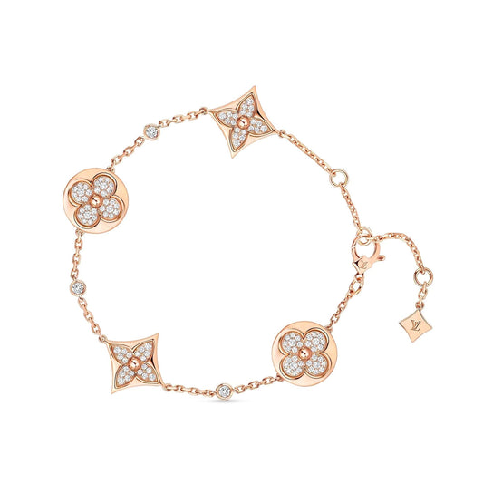 [AuraEcho Jewelry]STAR AND SUN 4 MOTIFS GOLD DIAMONDS BRACELET