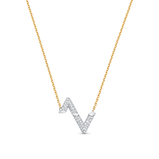 [AuraEcho Jewelry]VOLT SILVER DIAMOND PEDANT NECKLACE