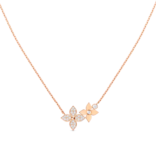 [AuraEcho Jewelry]STAR BLOSSOM NECKLACE PINK GOLD DIAMONDS