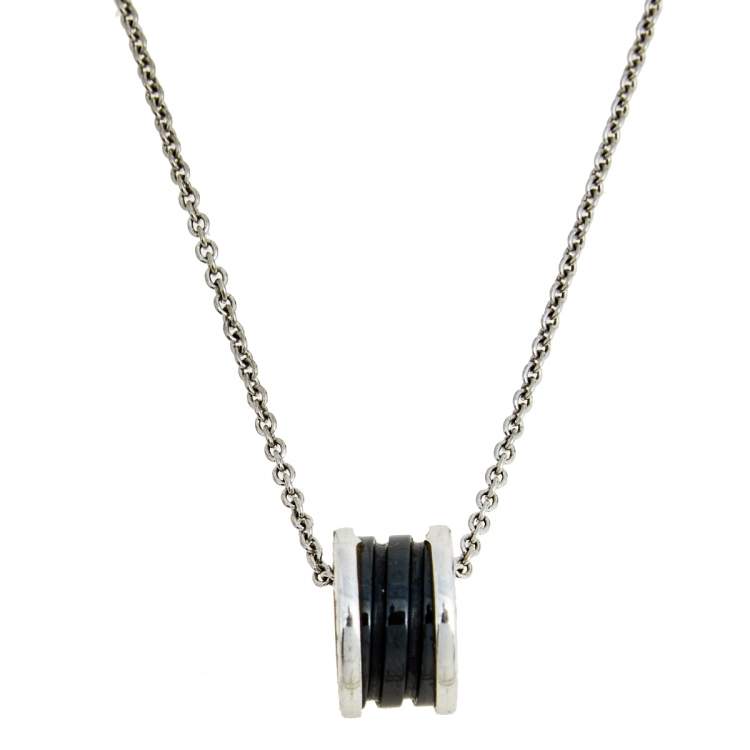 [AuraEcho]ZERO 1 BLACK CERAMIC SILVER NECKLACE