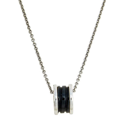 [AuraEcho]ZERO 1 BLACK CERAMIC SILVER NECKLACE